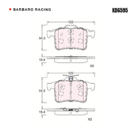 Barbaro Racing KD6595 C-01 15.4mm Rear Brake Pads - Jaguar XKR-S / XF / XJL