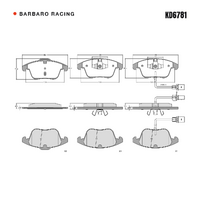 Barbaro Racing KD6781 C-01 18.5mm Front Brake Pads - Land Rover Range Rover   Evoque