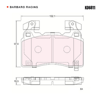 Barbaro Racing KD6811 S-01 15.3mm Front Brake Pads - XPeng P7i