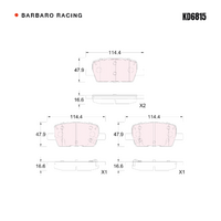 Barbaro Racing KD6815 C-01 16.6mm Rear Brake Pads - Chevrolet Camaro RS,   Cadillac CT6 / XT5 / XT6
