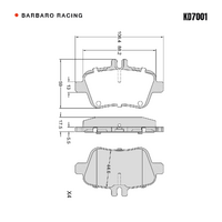 Barbaro Racing KD7001 C-01 17.5mm Rear Brake Pads - Brabus 26SC, Mercedes-Benz   CLA / B-Class / A-Class, Infiniti QX30