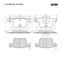 Barbaro Racing KD7004 C-01 18.6mm Front Brake Pads - BMW X3 / 3 Series / X4 / 1   Series / 4 Series