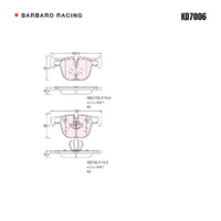 Barbaro Racing KD7006 C-01 16.9mm Rear Brake Pads - BMW 3 Series / 4 Series
