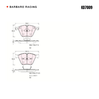 Barbaro Racing KD7009 C-01 19mm Front Brake Pads - BMW X5 / X6
