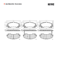 Barbaro Racing KD7012 C-01 15.8mm Front Brake Pads - Infiniti Q50 / Q60 / QX50,   Nissan X-Trail