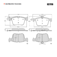 Barbaro Racing KD7016 C-01 15.5mm Rear Brake Pads - Audi A3