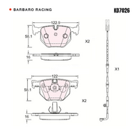 Barbaro Racing KD7026 C-01 16mm Rear Brake Pads - BMW 7 Series