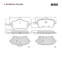 Barbaro Racing KD7032 S-01 17.5mm Rear Brake Pads - Mercedes-Benz GL-Class /   A-Class / GLE / M-Class / GLS