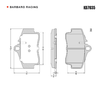 Barbaro Racing KD7035 C-01 15.4mm Rear Brake Pads - Porsche 911