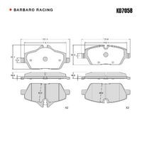 Barbaro Racing KD7058 C-01 16.8mm Front Brake Pads - MINI Cooper / One / MIN I,   BMW 1 Series / 2 Series