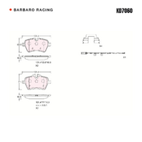 Barbaro Racing KD7060 C-01 16.9mm Front Brake Pads - MINI Countryman Cooper ALL4   / Cooper S / Countryman One