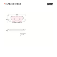 Barbaro Racing KD7063 C-01 13.5mm Rear Brake Pads - Mercedes-Benz A-Class