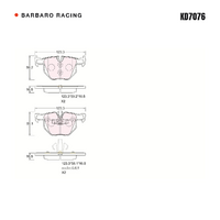 Barbaro Racing KD7076 C-01 16.5mm Rear Brake Pads - BMW 3 Series / X1