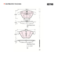 Barbaro Racing KD7140 S-01 19.3mm Front Brake Pads - BMW 3 Series / X1, Zinoro   1E