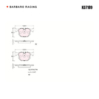 Barbaro Racing KD7189 C-01 16mm Rear Brake Pads - BMW X3 / 7 Series, Land   Rover Range Rover III, Alpina Roadster