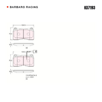 Barbaro Racing KD7193 C-01 14.5mm Front Brake Pads - Maserati Ghibli
