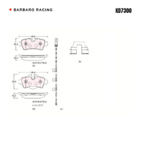 Barbaro Racing KD7300 C-01 16.2mm Rear Brake Pads - MINI Clubman Cooper / Cooper   S / Clubman One / MIN I
