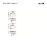 Barbaro Racing KD7328 C-01 15.1mm Front Brake Pads - Mercedes-Benz Smart, smart   Fortwo / Roadster / Forjeremy / City-Coupe