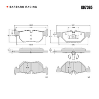 Barbaro Racing KD7365 C-01 16.2mm Rear Brake Pads - BMW 3 Series / X1 / 1   Series, Zinoro 1E