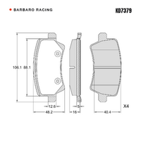 Barbaro Racing KD7379 C-01 16mm Rear Brake Pads - Land Rover Range Rover   Evoque / Freelander 2, Volvo V60, Ford S-MAX
