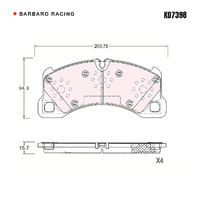 Barbaro Racing KD7398 C-02 15.7mm Front Brake Pads - Brembo 19Z / 20Z, Porsche   Panamera, Volkswagen Touareg 4MOTION
