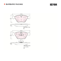 Barbaro Racing KD7404 C-01 19.5mm Front Brake Pads - BMW X3 / 3 Series / 5   Series, MG ZT- T, Rover 75