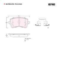 Barbaro Racing KD7463 C-01 16.6mm Rear Brake Pads - Audi A5 / Q5 / A4 / S5 / S4