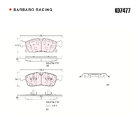 Barbaro Racing KD7477 C-01 20mm Front Brake Pads - Mercedes-Benz GLE / M-Class   / GLS / GL-Class, BAIC BJ90