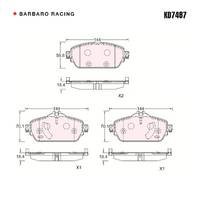 Barbaro Racing KD7487 C-01 18.4mm Front Brake Pads - Mercedes-Benz C-Class /   E-Class / GLA