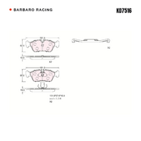 Barbaro Racing KD7516 C-01 15.9mm Front Brake Pads - BMW 3 Series / Z4 / Z3,   Alpina S