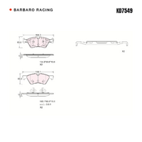 Barbaro Racing KD7549 C-01 19.6mm Front Brake Pads - Mercedes-Benz M-Class /   R-Class / GL-Class / E-Class / G-Class