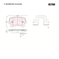 Barbaro Racing KD7560 C-01 15.9mm Rear Brake Pads - Audi Q3, GAC Trumpchi GA8,   Volkswagen Passat, SEAT Alhambra