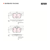 Barbaro Racing KD7639 C-01 15.4mm Rear Brake Pads - Volvo S60