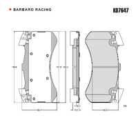 Barbaro Racing KD7647 C-01 15.9mm Front Brake Pads - Audi A8L / S6 / S7, Bentley   Mulsanne, Dodge Viper