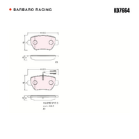 Barbaro Racing KD7664 C-01 17.3mm Rear Brake Pads - Maserati Ghibli /   Quattroporte