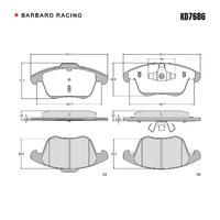 Barbaro Racing KD7686 S-01 19mm Front Brake Pads - Roewe RX5