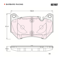 Barbaro Racing KD7687 C-01 15.5mm Front Brake Pads - Audi Q5