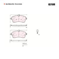 Barbaro Racing KD7698 C-01 16mm Front Brake Pads - Land Rover Discovery 5 /   Discovery Sport, Jaguar E-PACE