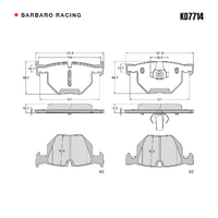 Barbaro Racing KD7714 C-01 16.3mm Rear Brake Pads - BMW X5