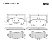 Barbaro Racing KD7721 RS-635 17.1mm Rear Brake Pads - Mercedes-Benz C-Class /   AMG C63