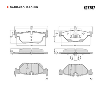 Barbaro Racing KD7787 C-01 16mm Rear Brake Pads - BMW 3 Series / X1