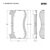 Barbaro Racing KD7845 C-01 15.9mm Front Brake Pads - Mercedes-Benz G-Class / AMG   G63