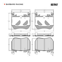 Barbaro Racing KD7847 S-01 17mm Front Brake Pads - Mercedes-Benz S 450 L