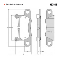 Barbaro Racing KD7864 RS-635 15mm Rear Brake Pads - Porsche 911