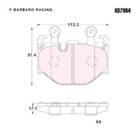 Barbaro Racing KD7904 C-01 17.1mm Front Brake Pads - BMW 5 Series