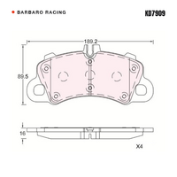 Barbaro Racing KD7909 S-01 16mm Front Brake Pads - Porsche Cayenne