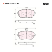 Barbaro Racing KD7912 C-01 18mm Front Brake Pads - Mercedes-Benz A-Class / CLA   / B-Class / GLA