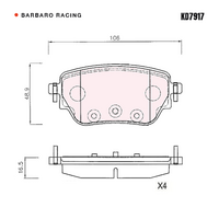 Barbaro Racing KD7917 C-01 16.5mm Rear Brake Pads - Mercedes-Benz A-Class / CLA   / B-Class / GLA / GLB