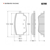 Barbaro Racing KD7918 C-01 16.5mm Rear Brake Pads - Mercedes-Benz A-Class / CLA   / GLA / B-Class / GLB