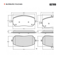 Barbaro Racing KD7919 C-01 17.5mm Front Brake Pads - Mercedes-Benz GLE / G-Class   / CLA / B-Class